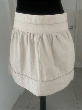 American Eagle Outfitters Short Mini Cotton Cream A-Line Skirt w Tier Size Small